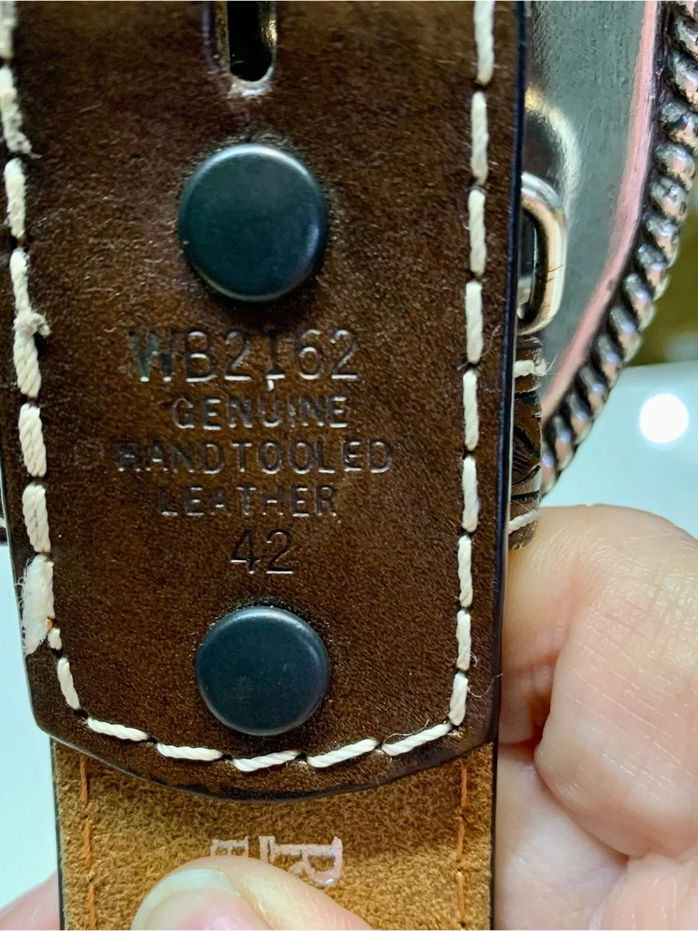 Ranger Belt Co. Men's Leather Western Belt Size 42 w/ Nocona Buckle